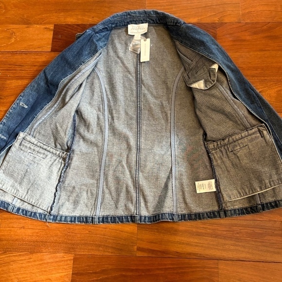 Anthropologie x Mare Mare Womens Jean Jacket NWT Blue Sz XS Button Closure - Picture 4 of 7